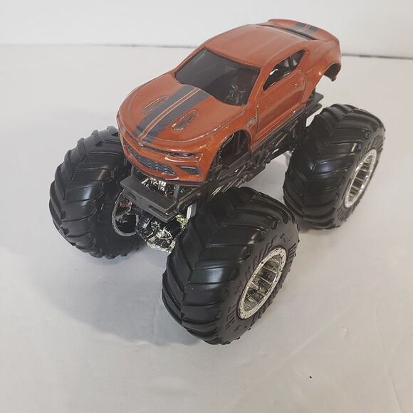 Hot Wheels Chevy Camaro Monster Trucks Burnt Orange Die Cast Toy - Picture 1 of 7